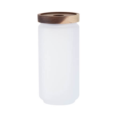 Glass container with wooden lid for sublimation